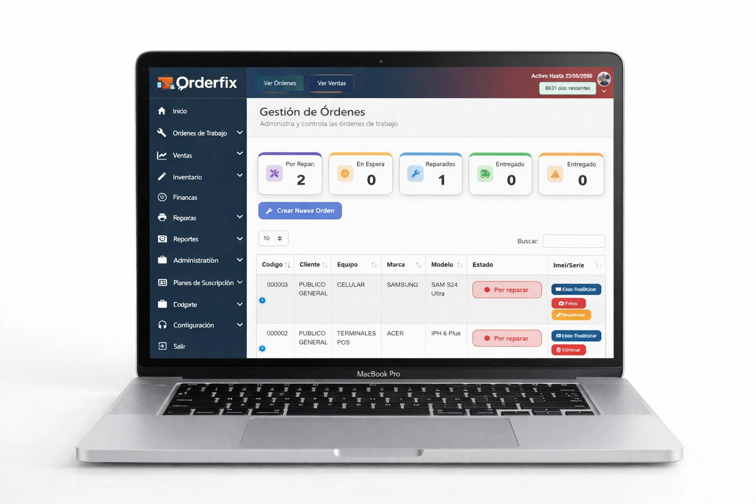 OrderFix Dashboard Completo